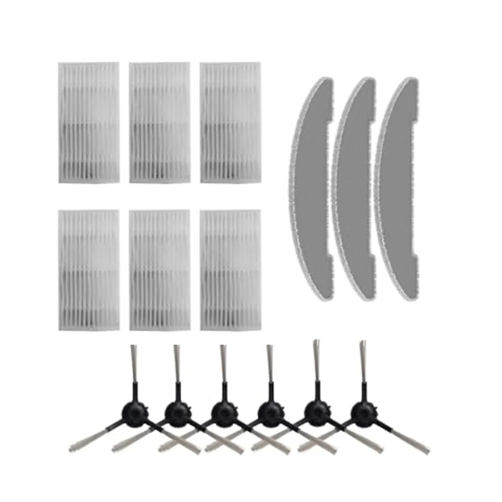 Cepillo Lateral Recambio Compatible con Vexilar Cleanova W7 W11 | Medio Filtro Y Paño Microfibra, Montaje Rápido, Sin Herramientas Accesorio Robot Aspirador