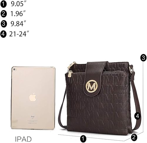 Miniatura 3 de MKF Crossbody Bolsas para mujer Bolsa de mensajero con cordón cruzado Bolso de piel sintética para mujer