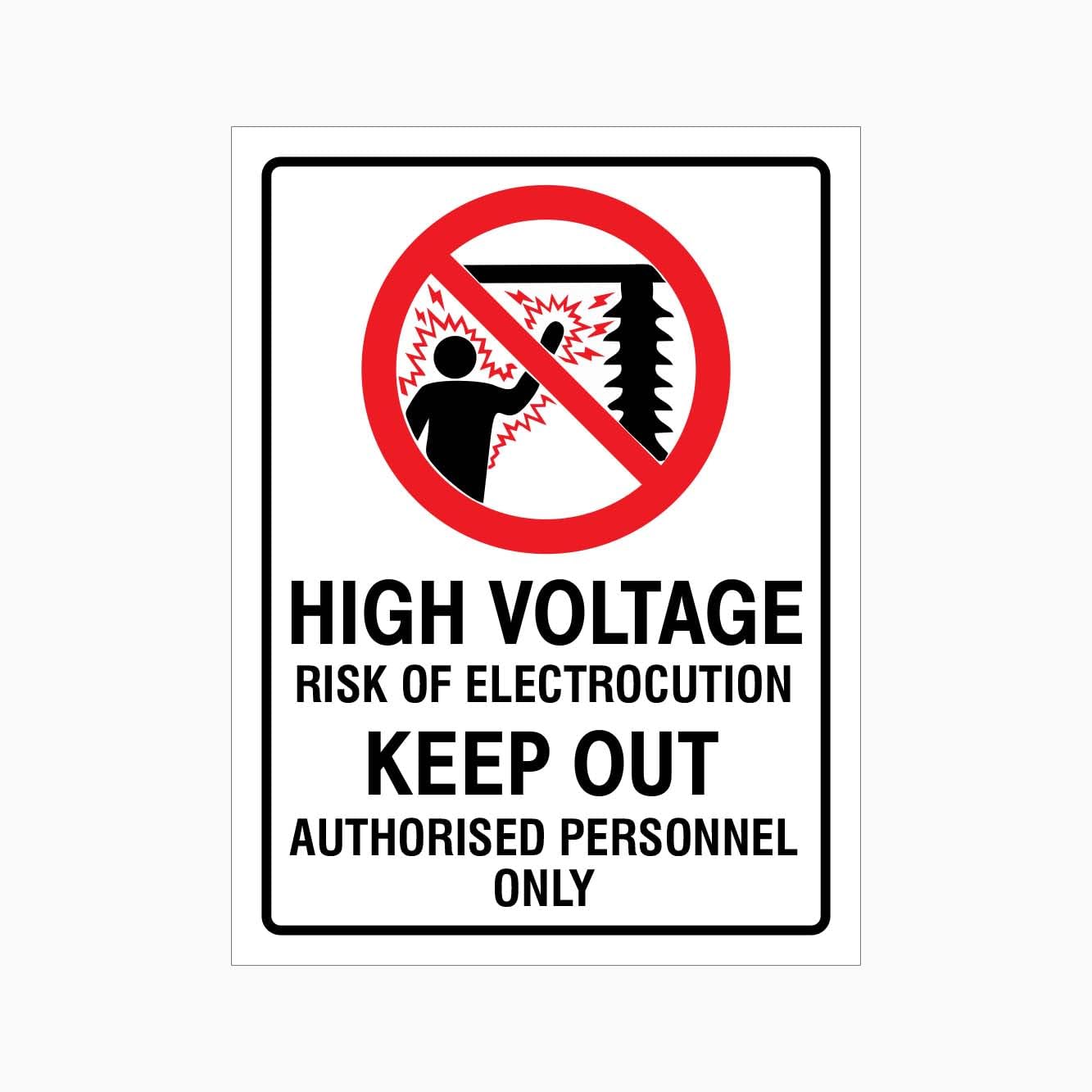HIGH VOLTAGE - RISK OF ELECTROCUTION - KEEP OUT Sign Workplace Metal Tin Sign 8 x 12 inch for Industrial & Commercial Series
