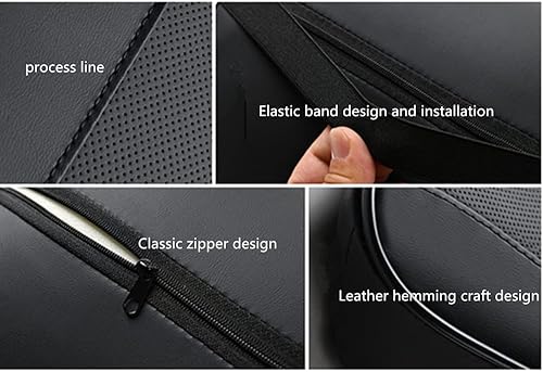 Miniatura 7 de Almohada de viaje de piel sintética para reposacabezas y cuello para asiento de coche (negro brillante)