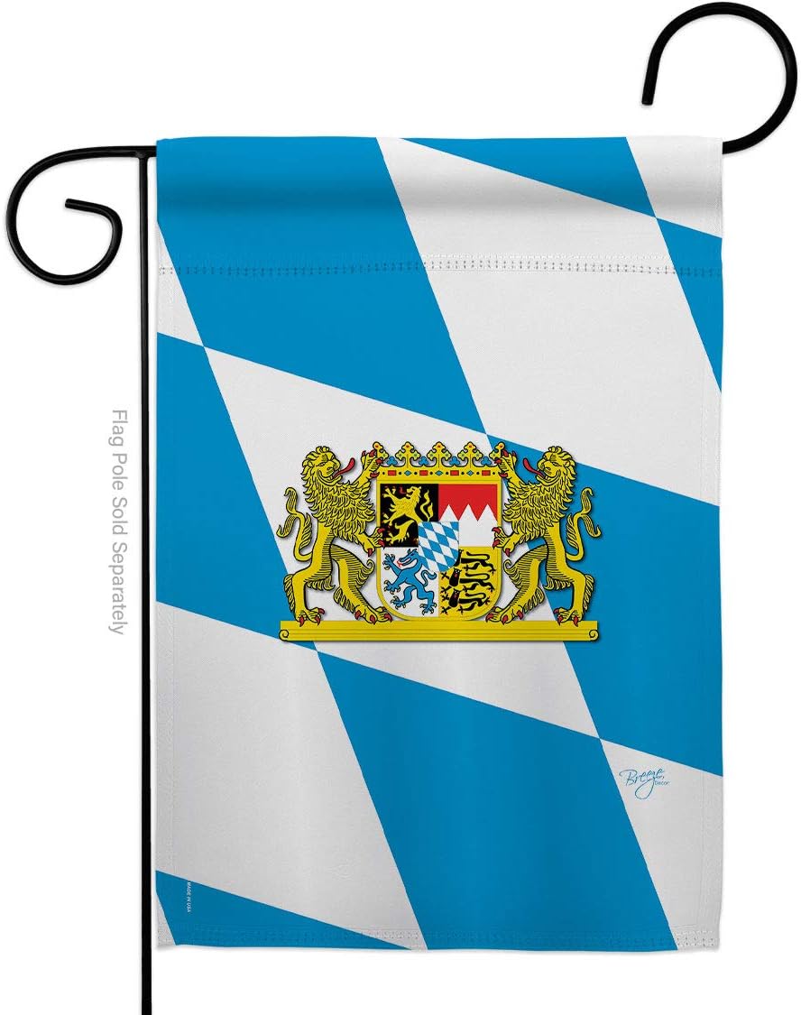 Breeze Decor Bavaria Garden Flag - Regional Nationality Nation International World Country Particular Area - House Decoration Banner Small Yard Gift Double-Sided Made in USA 13 X 18.5