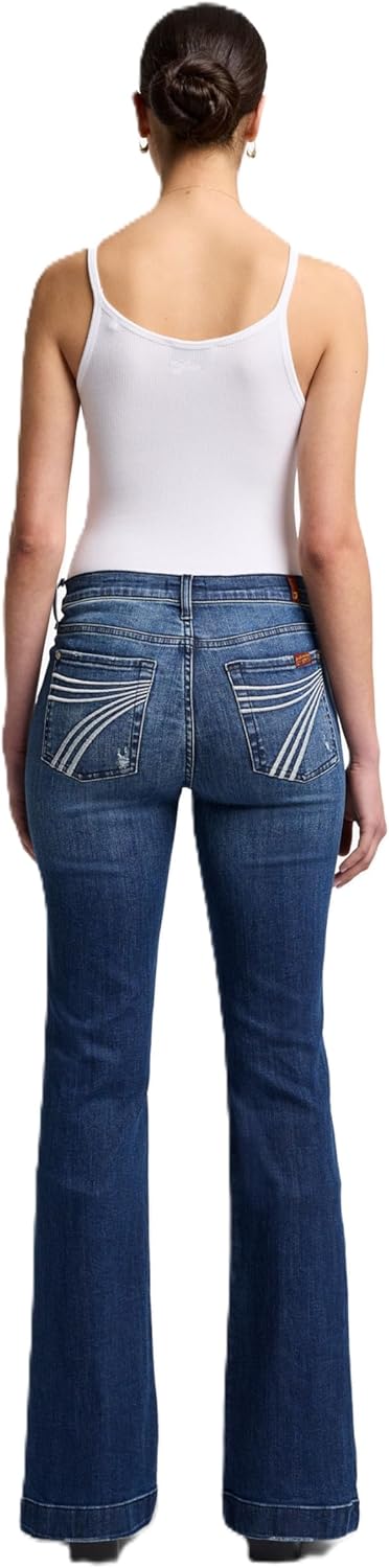 7 For All Mankind Womens Slim Illusion Dojo Wide Leg Trouser Jeans - Image 4