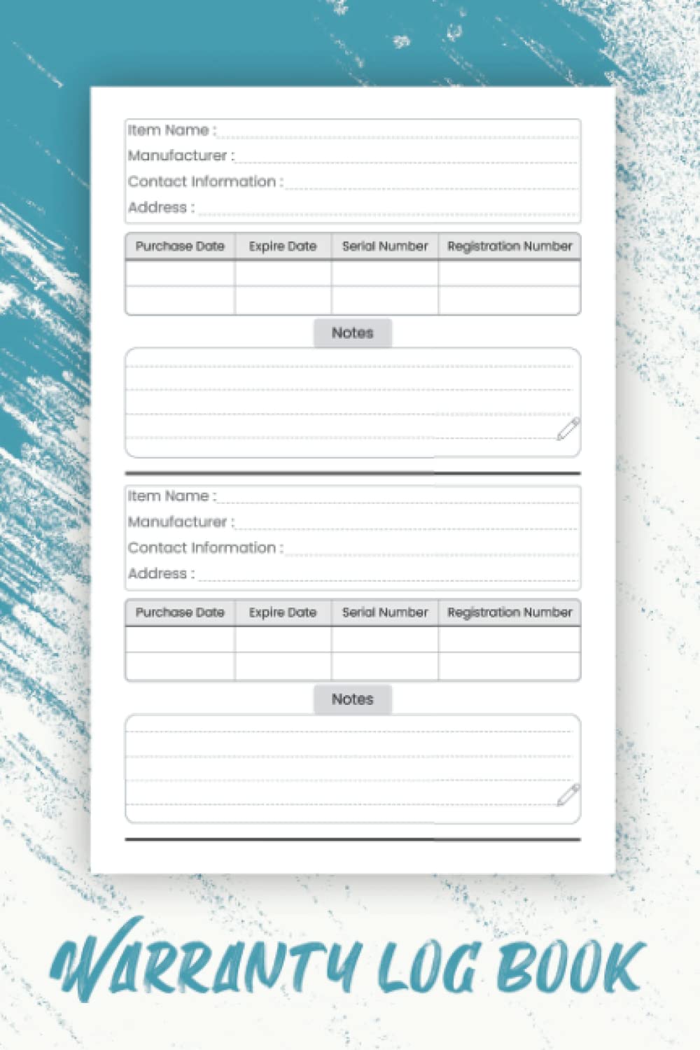 Warranty log book: Record Book Keep your all important things in one place | Warranty Tracker Notebook