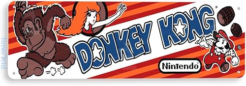 Tinworld Cartel de estaño Donkey Kong Arcade Shop Sala de juegos Marquesina Decoración de metal Retro Consola A331