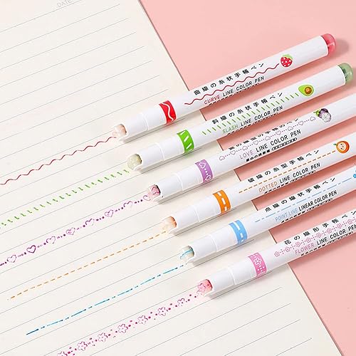 EUBUY Juego de rotuladores curvos, 3 bolígrafos curvos de colores para tomar notas, marcadores resaltadores borrables de colores surtidos,