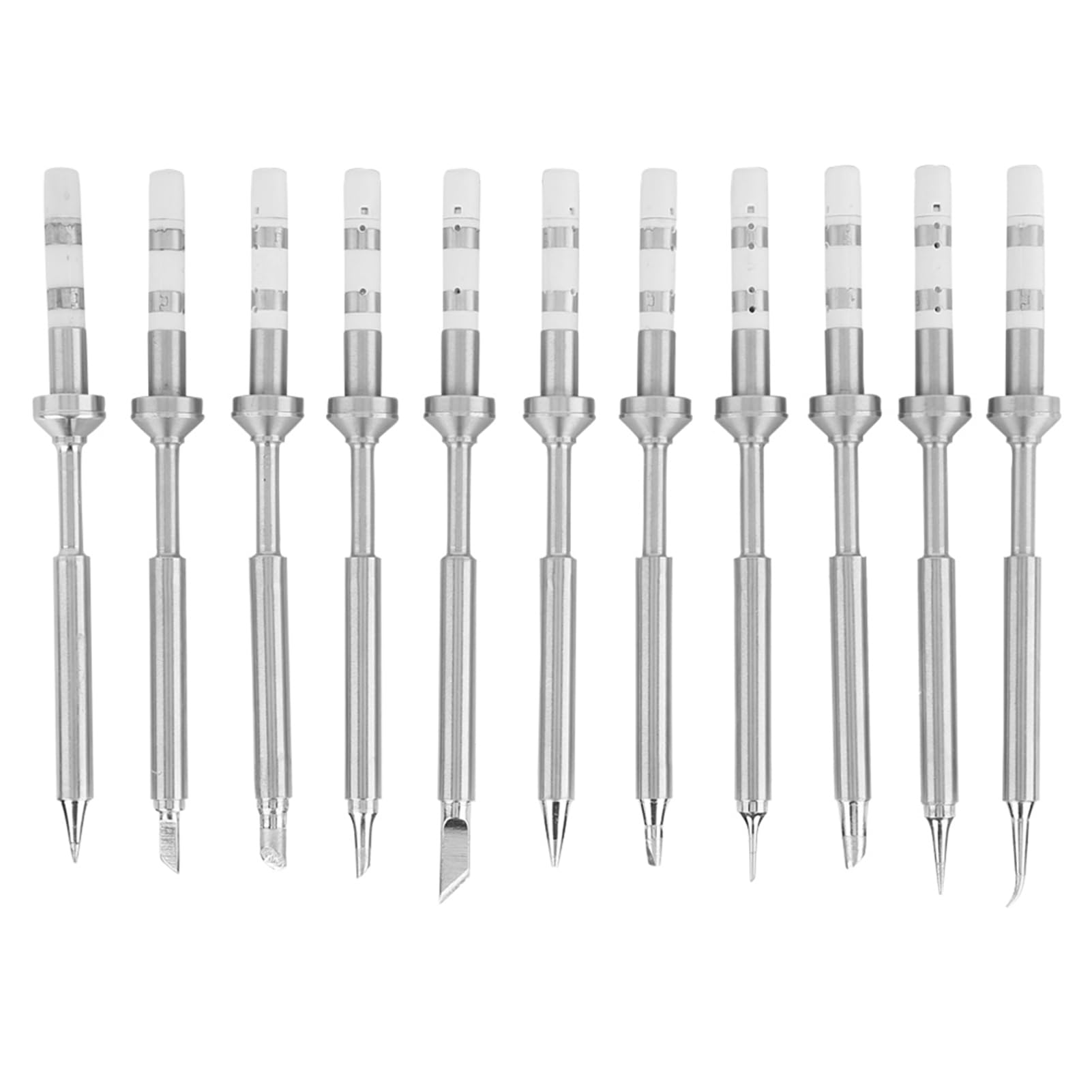 Kodrily 11 pcs TS100 Soldering Iron Tips, Stainless Steel Mini Soldering Iron Replacement Easy to Install TS100 Soldering Iron Tips for Soldering Iron