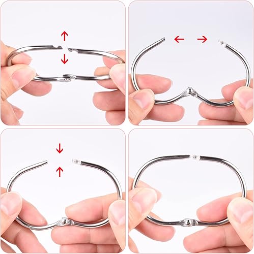 Miniatura 4 de EVOOKA Anillos de ganchos para cortina de ducha, 12 ganchos de ducha de metal inoxidables para cortina de ducha, anillos de ducha ovalados para