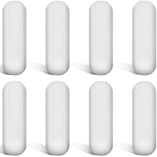 Weewooday 8 barras agitadoras magnéticas de PTFE, barra de placa de agitación de PTFE de acero inoxidable de color blanco, barra de placa de mezcla