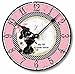 Item C9006 Fifties Retro Pink Poodle 10.5 Inch Wall Clock