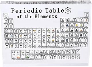 Real Chemical Element Periodic Table 85 Kinds of Real Elements & Acrylic Display Stand, Easy to Hold, Remarkable Learning Tool for Science Lovers, Students, Gifts and Crafts Decoration 150x114x20mm