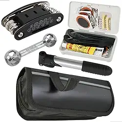 Kit Reparo para Bicicleta - Ferramentas Multifunção + Chaves + Remendo de Pneu + Cola + Mini Bomba, Manutenção e Emergências