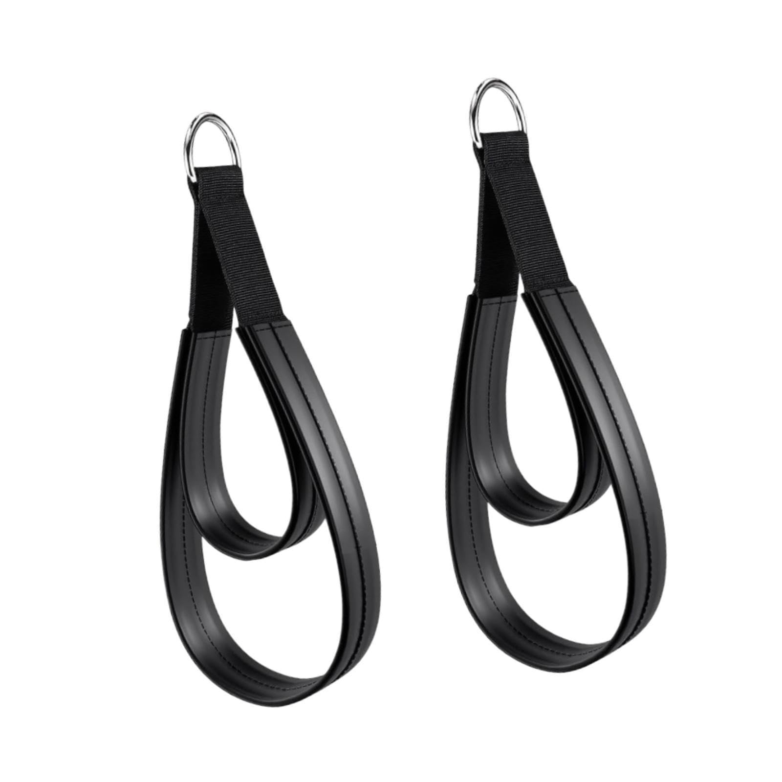 2Pcs D Rings Straps Handle Yoga Home Pilates Double Loop Straps for Reformer Silver Rings-image-45