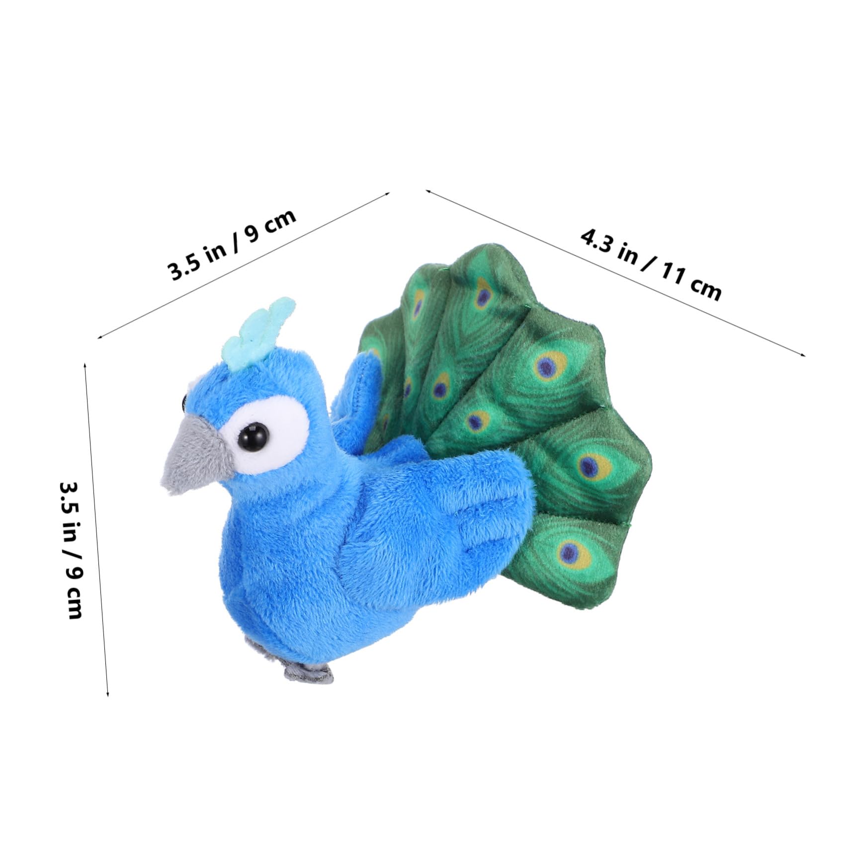 VICASKY Marionnette de Paon Mini en Peluche Rembourrage Coton PP, Jouet Interactif pour Garçon et Filles, pour Activités en Déplacement et Contes Amusants