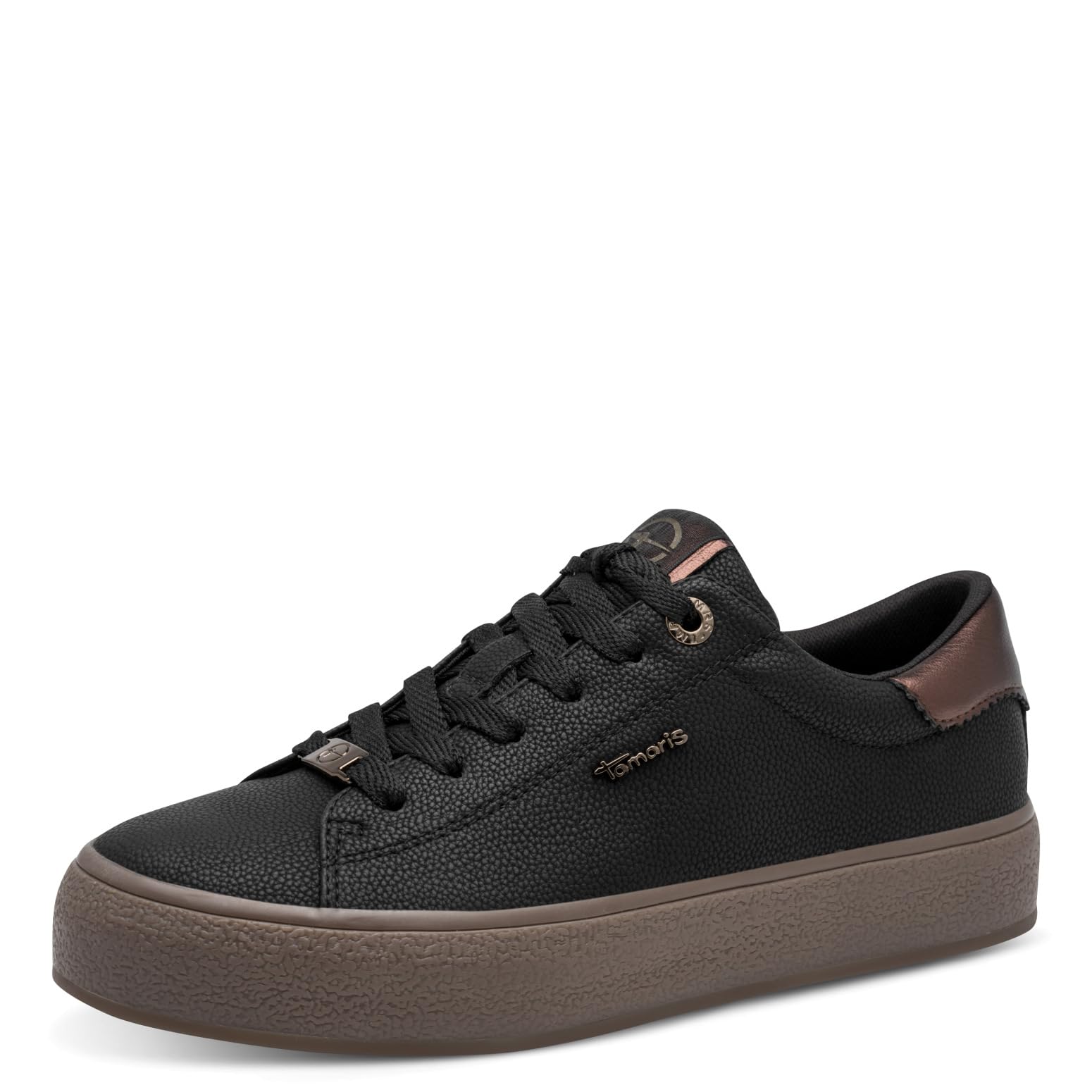 Tamaris Women's Low Flat Trainers, Black (Black Comb), 37