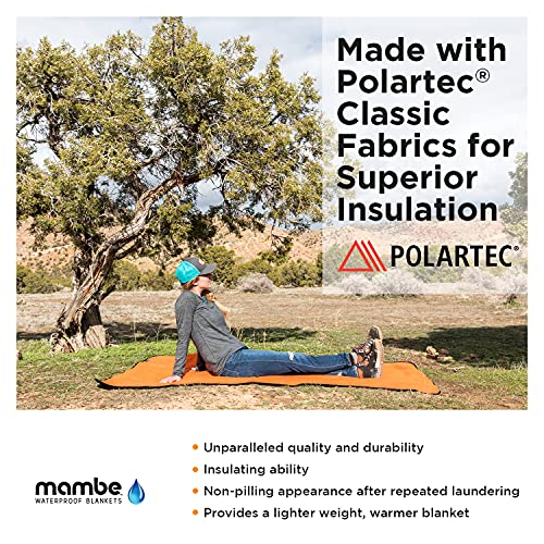 Mambe Large Essential Outdoor Blanket Black - 100% Waterproof And Windproof - Machine Washable Fleece And Nylon Throw For Outdoor Activities Like Picnics, Camping, Beach #TOP3