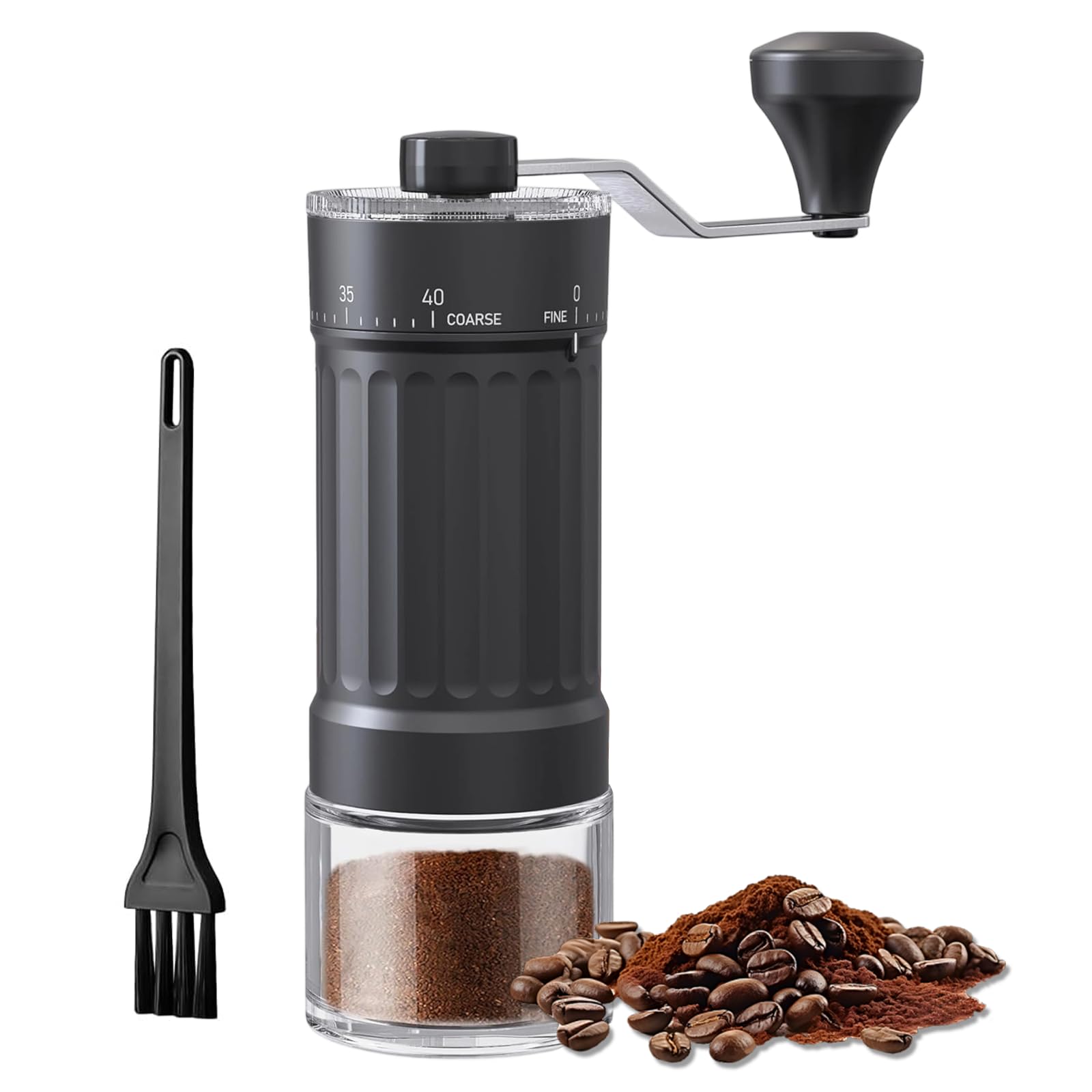External Adjustable Manual Coffee Grinder - 40 Grind Settings, Portable Coffee Bean Grinder with High Precision Ceramic Contemporary Conical Burr, for Aeropress, Espresso, Pour Over, French Press etc