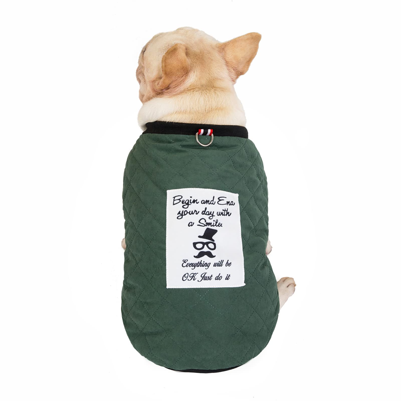 Veste en coton pour bouledogue aux finitions soignées plaid d'hiver taille S