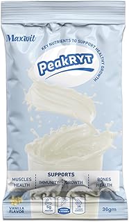 PeakRyt Vanilla Flavoured Weight Gain Drink Mix, 5g Protein, 25 Vitamins & Minerals, for Kids 4+ Years