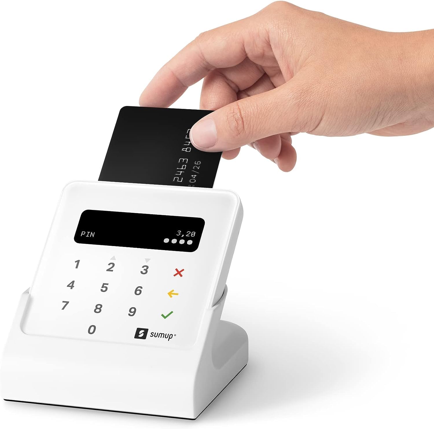 Lettore di carte SamUp Air Bundle con Base di Ricarica, POS portatile contactless per pagamenti con carta di debito, credito, Apple Pay, Google Pay