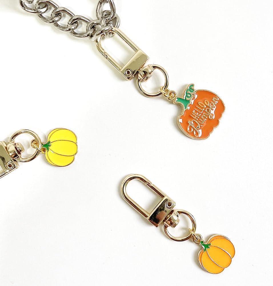 3pcs Thanksgiving Pumpkin Cute Keychain Set Leaf Small Key Chain for Women Bag Charm Car Key Ring Pendant PUMPKIN - Image 3