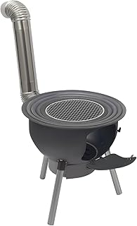 Wood Burning Stove for Outdoor Cooking, Rocket Stove with Ash Box, Windproof Wood Camping Stove for Cooking,Hiking,Backpacking, Multi-Functional Portable Detachable Firewood Stove (20.5")