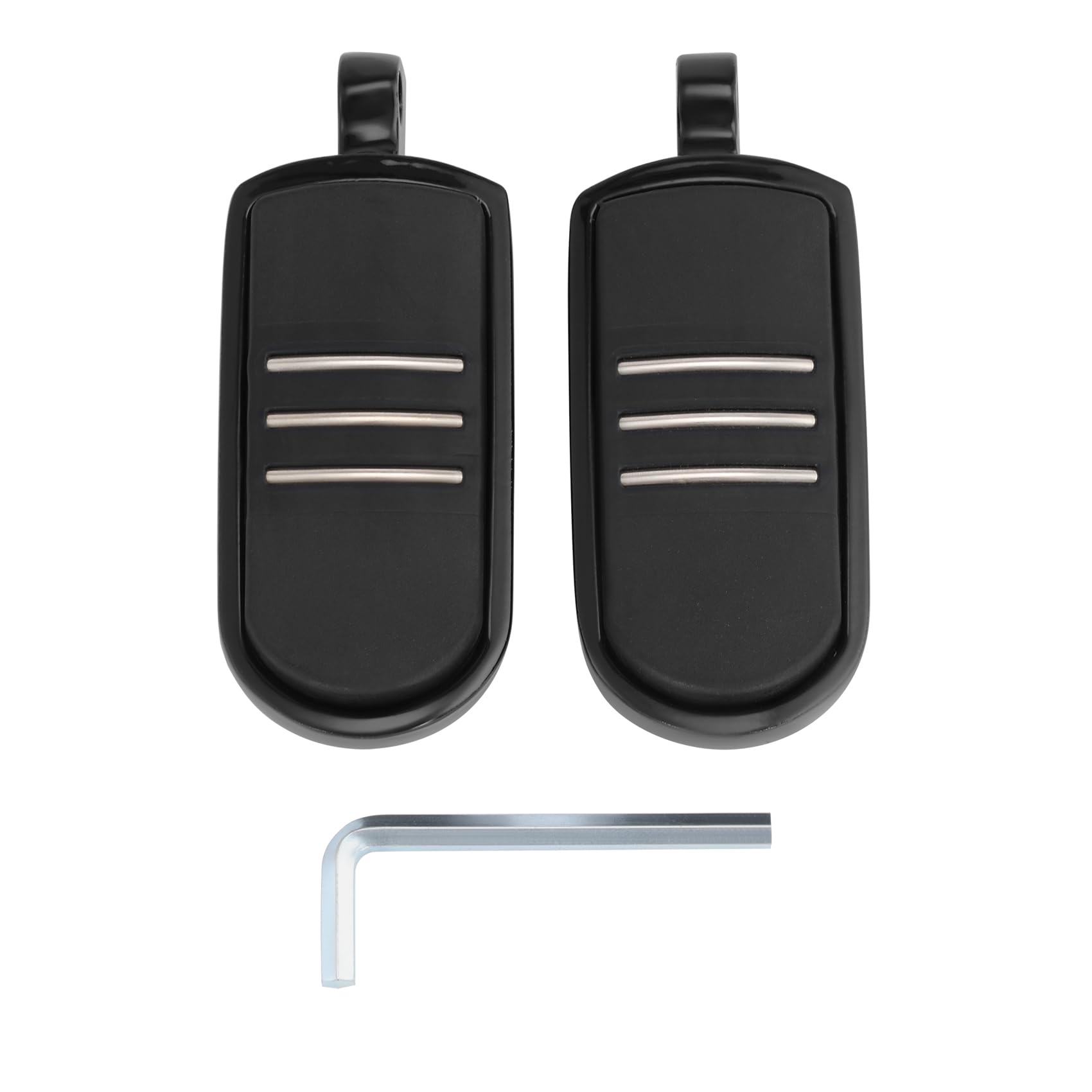 TCMT Reposapiés con incrustaciones de goma negra StreamLiner estriberas Compatible con Touring Dyna Sportster 883 1200