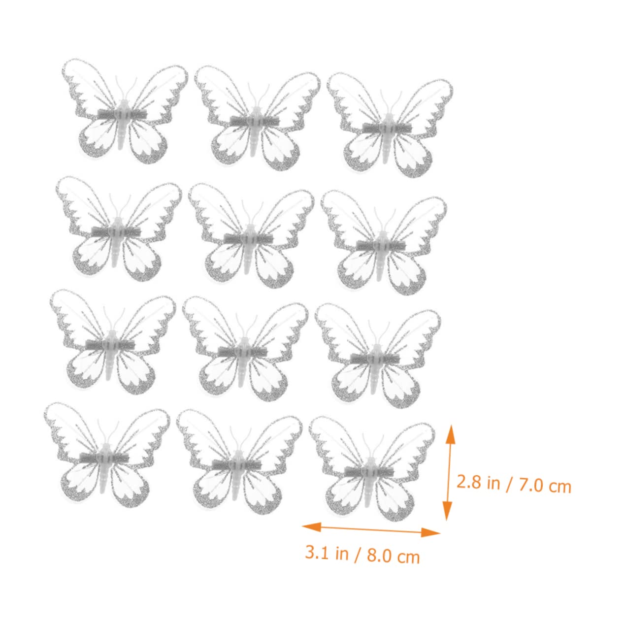 Housoutil 5 Sätze Simulation Schmetterlinge Mit Clip Stoff Schmetterlinge Für Diy Bastelprojekte Vielseitige Dekoration Für Hochzeit Weihnachten Und Mehr 12 Stück * 5