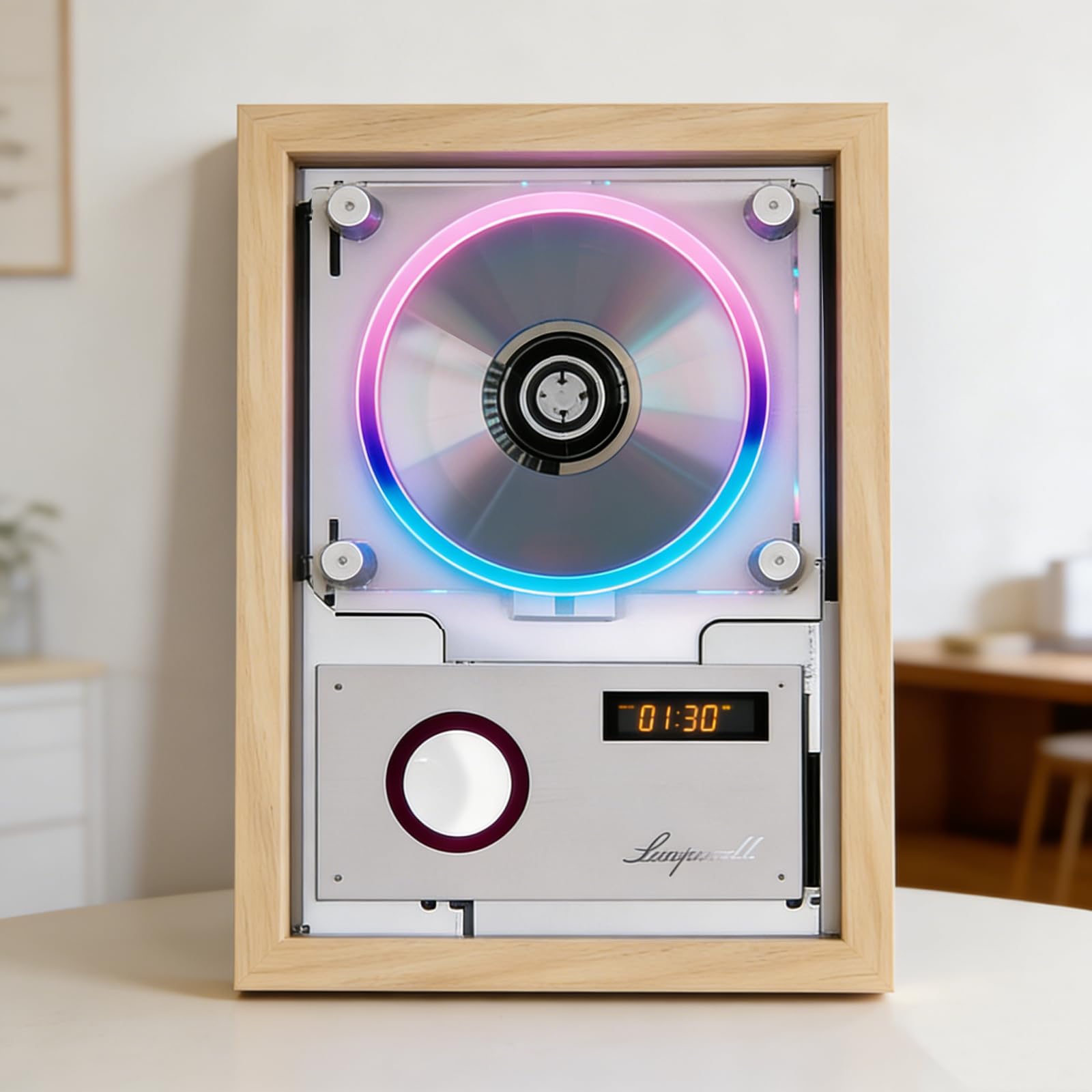 Lecteur CD portable à double usage pour mur ou table contre l'encombrement - 8
