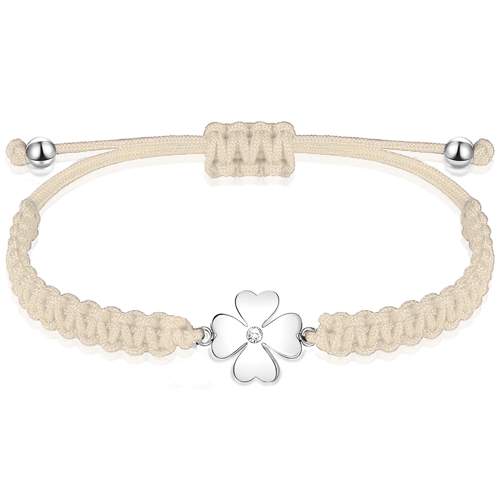 Johiux Kleeblatt Glücksbringer Armband für Damen Mädchen,Glücksbringer Prüfung Abitur,Geschenke für Frauen,Freundschaftsarmband,Abschiedsgeschenk Frauen Kollegen,Freundin Geschenk