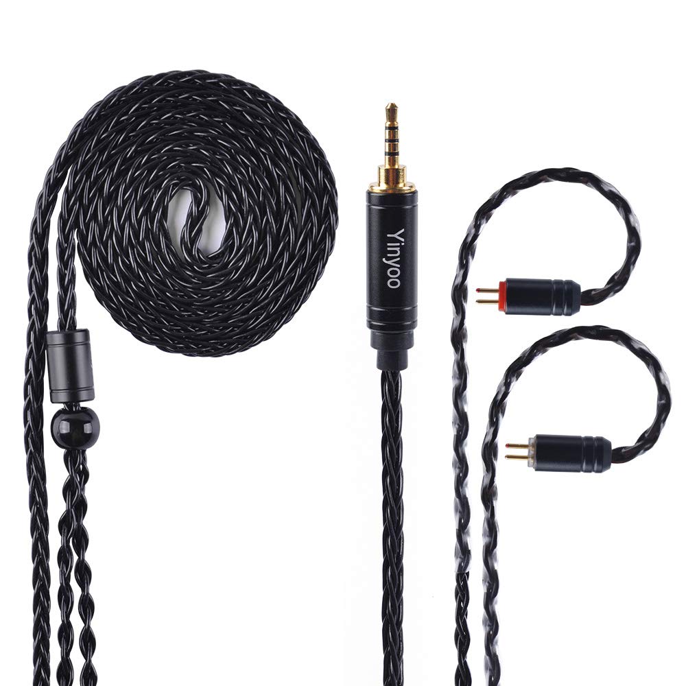 Yinyoo 16 Core Silver Plated Upgrade Earphone Cable, Upgraded 2PIN Detachable Earphone Cable Replacement Earphone Wire 3.5mm Plug for KZ ZST AS10 TRN V80 V90 CCA C10 C16 — view 15