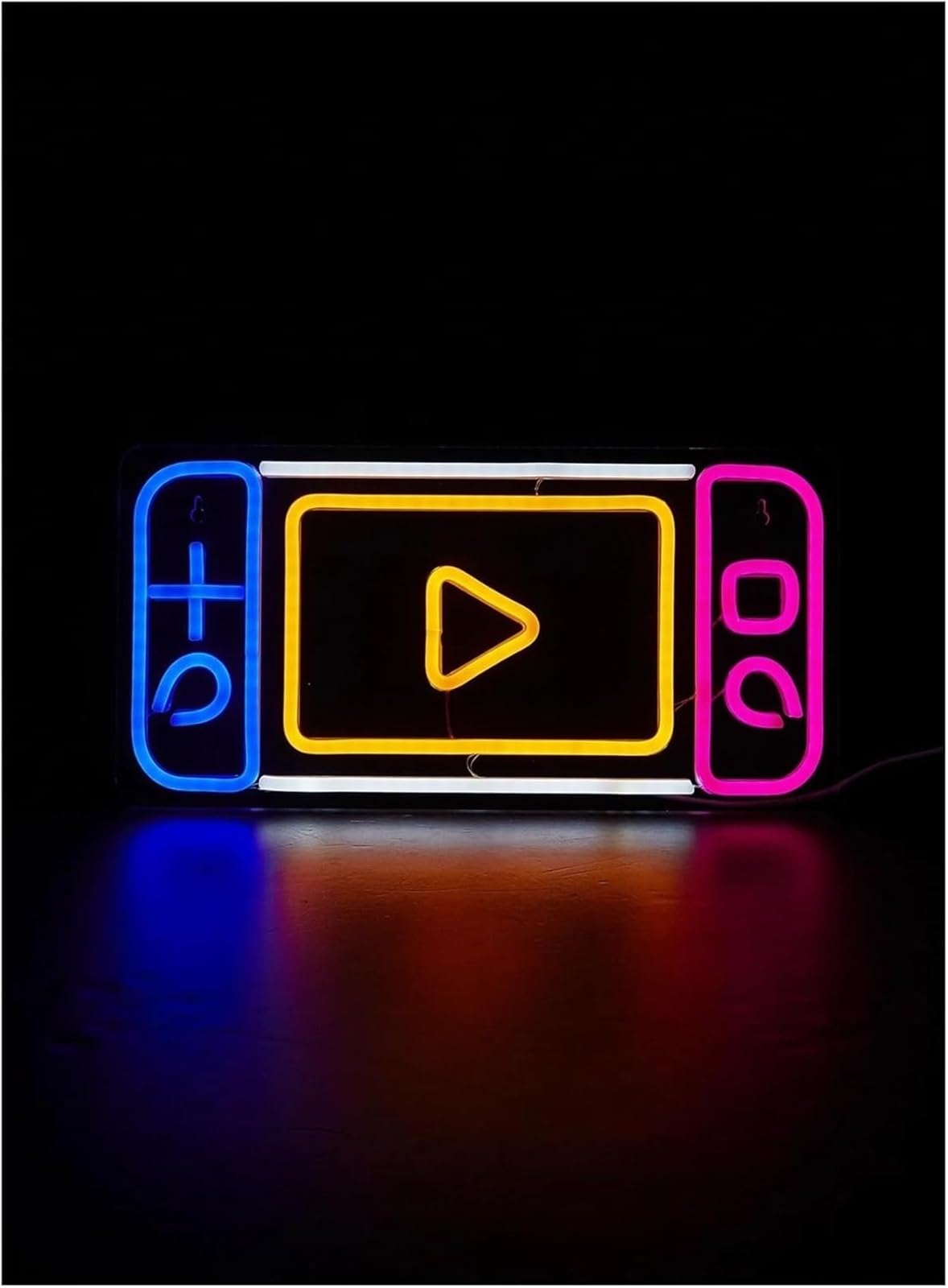 Generico Lampada da parete con insegna al neon a LED e gamepad per sala giochi, camera letto, feste, 38x32 cm