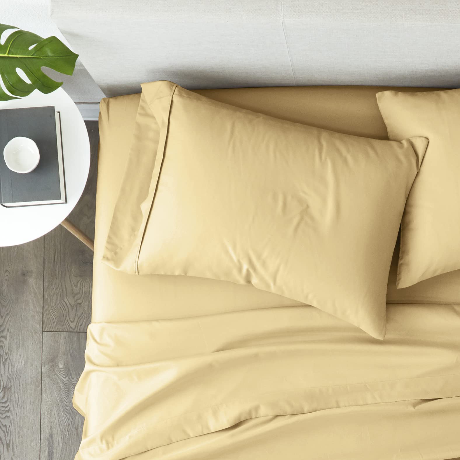 Linen Market Pillowcase Set, Microfiber, Gold, Queen - Image 3
