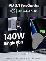 Vista 2 de UGREEN Nexode 140W GaN USB C Laptop Charger, 3-Port PD 3.1 PPS Foldable Fast Wall Charger with 240W Cable for MacBook Pro 16", iPhone 17/16/15