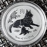 Herkunftsland: Australien Lunar II Hund 2018 1 Unze Silber Münze Silbermünze Australien 1 oz silber in Münzkapsel