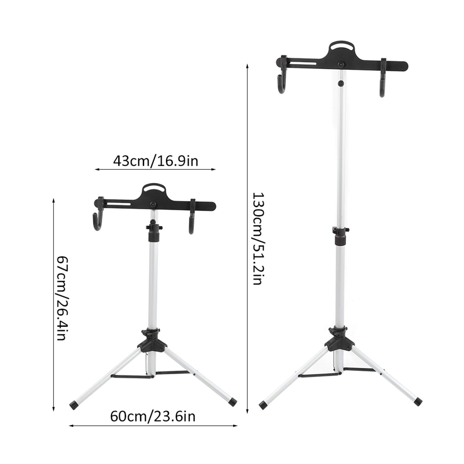 VGEBY Cavalletto per Riparazione Bici, Cavalletto Portatile in Lega di Alluminio con Altezza Regolabile da 67 a 130 Cm per Mountain Bike e Bici da Strada