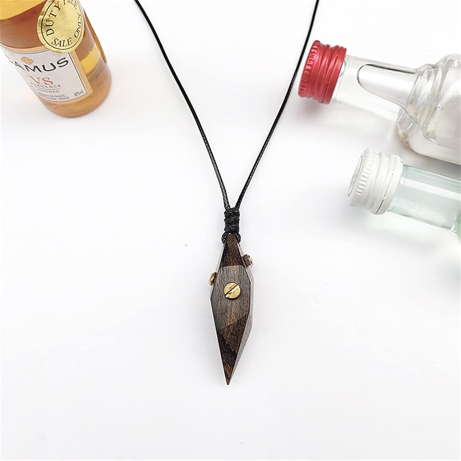 Industrial Style Long Necklace Retro Motorcycle Boyfriend Style Wooden Long Pendant Punk Neutral Necklace