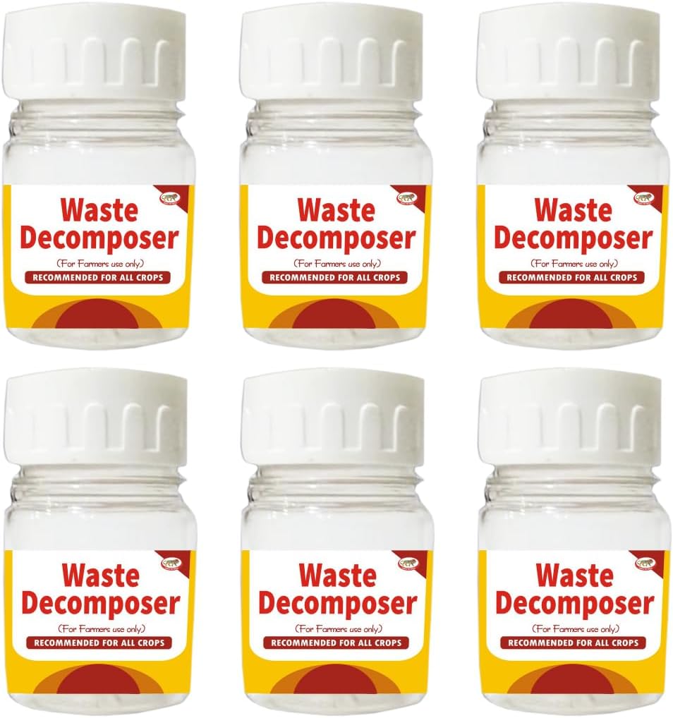 Waste Decomposer 6 Bottles Wdc Organic Waste Decomposer for Agriculture, Plants, Gardening, and Farming | Compost Maker | Vegetable Waste Decomposer | Bio-Waste Decomposer