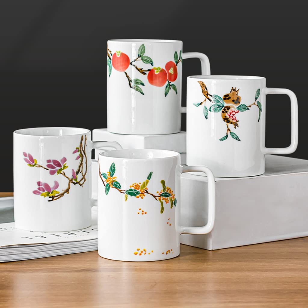 Kaffeetasse Handgemalte Tasse Keramik Tasse Kaffeetasse Kreative Retro Großkapazität Teetasse geeignet for Blume Tee Latte Cappuccino Teetasse (Color : B)