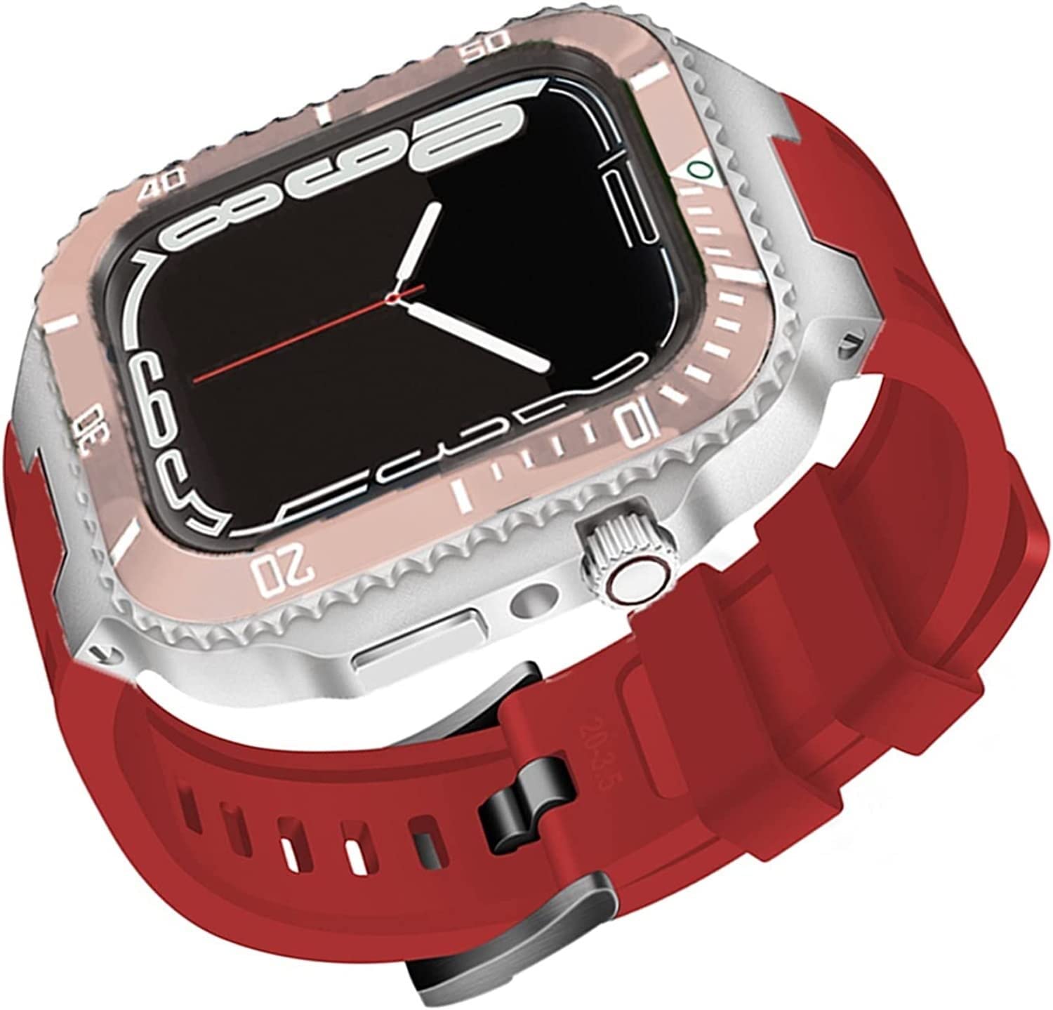 Kit mod lunette céramique et bracelet silicone pour Apple Watch 45mm 44mm - 8