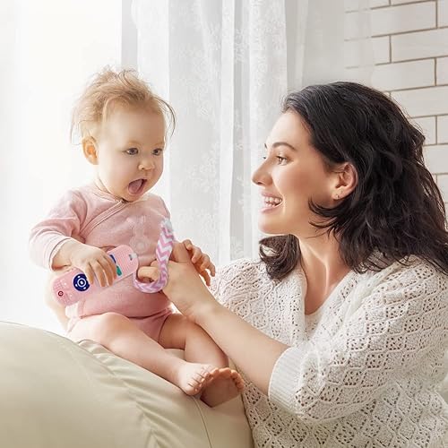 Miniatura 6 de Juguetes mordedores para bebés, 2 juguetes de dentición de silicona, juguetes de dentición con forma de control remoto con 2 clips para chupete,