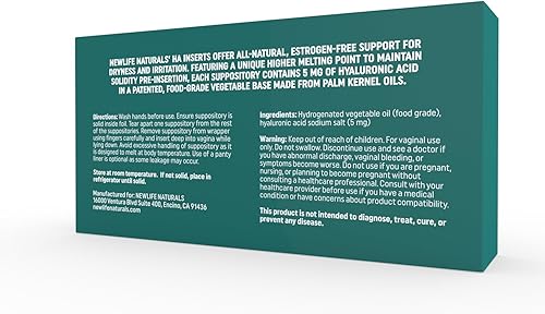 Miniatura 2 de NewLife Naturals Supositorios vaginales de ácido hialurónico para mujeres de 5 mg | Hidratante vaginal para sequedad, irritación y alivio de la