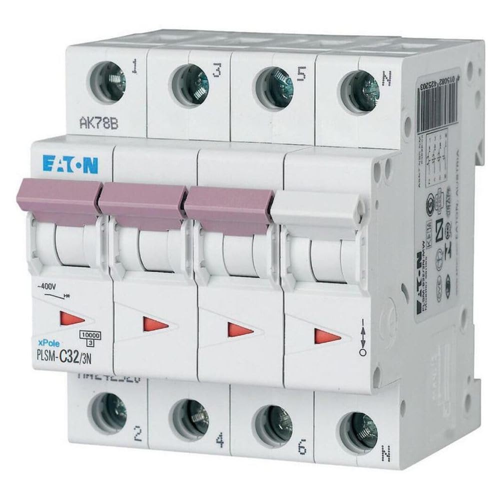 EATON PLSM-C25/3N-MW Interruptor Magnetotérmicos, 3P+N, Curva C, 25A, 7.5cm x 7.0cm x 8.0cm