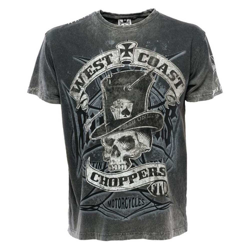 West Coast Choppers Men's Black / Grey T-Shirt Cash Only, Color:black/Grey, Size:xl
