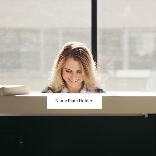Miniatura 6 de 4 soportes para placa de nombre de cubículo, profundidad de pared de cubículo, soporte acrílico de doble cara, soporte para placa de identificación
