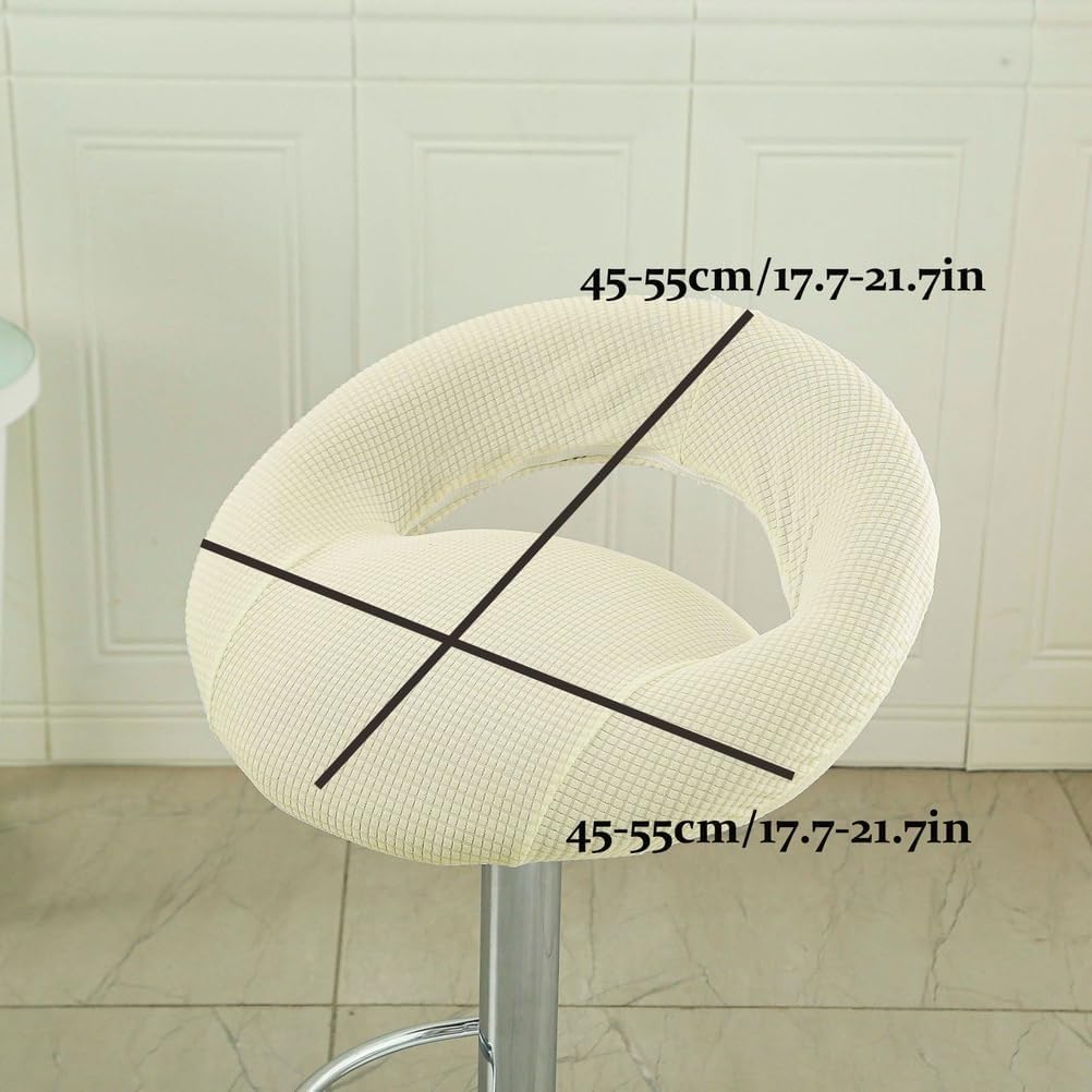 Housse Assise Rond Extensible pour Chaise de Bar avec Dossier Creux, Housse Lavable pour Chaise de Bar, Protège-Tabouret Pivotant de Cuisine(Black,4PCS)