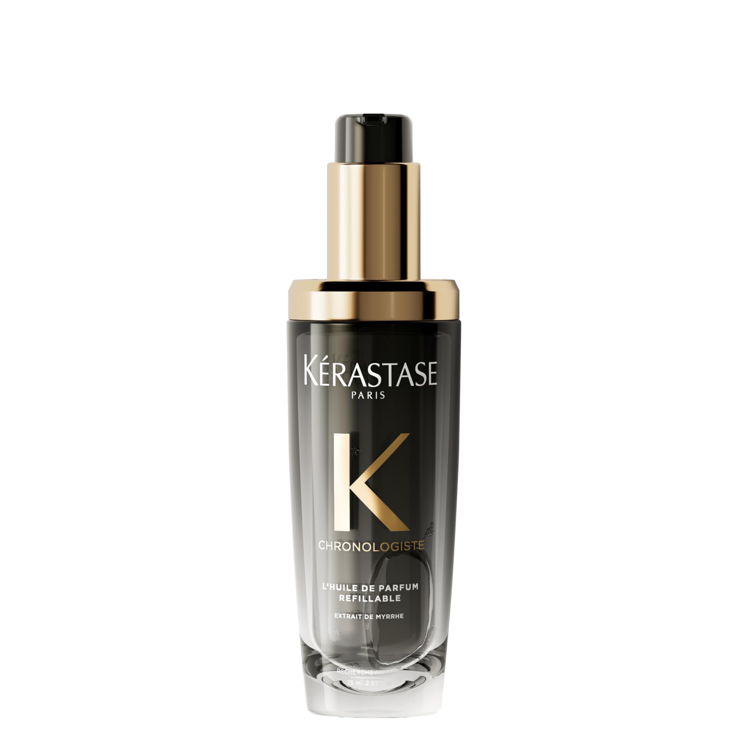 Kérastase Chronologiste, Aceite Perfumado Sin Aclarado, Aporta Nutrición, Brillo y Aroma Capilar, Con Notas de Rosa de Té y Peonía, Para Todo Tipo de Cabello, Huile de Parfum, Aceite Recargable, 75 ml