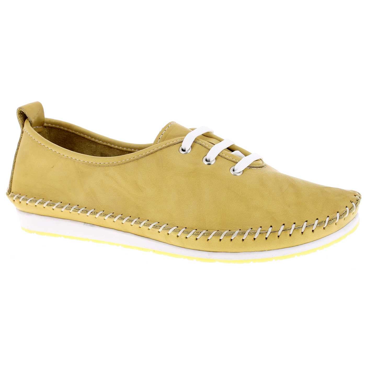 Andrea Conti Women's Damen Schnürer Sneaker, Yellow, 3.5 UK