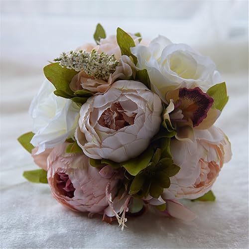 Miniatura 2 de S-SSOY Ramo de boda artificial romántico múltiple, ramo de dama de honor, ramo de novia de novia, ramo de rosas para boda, fiesta, iglesia, día de