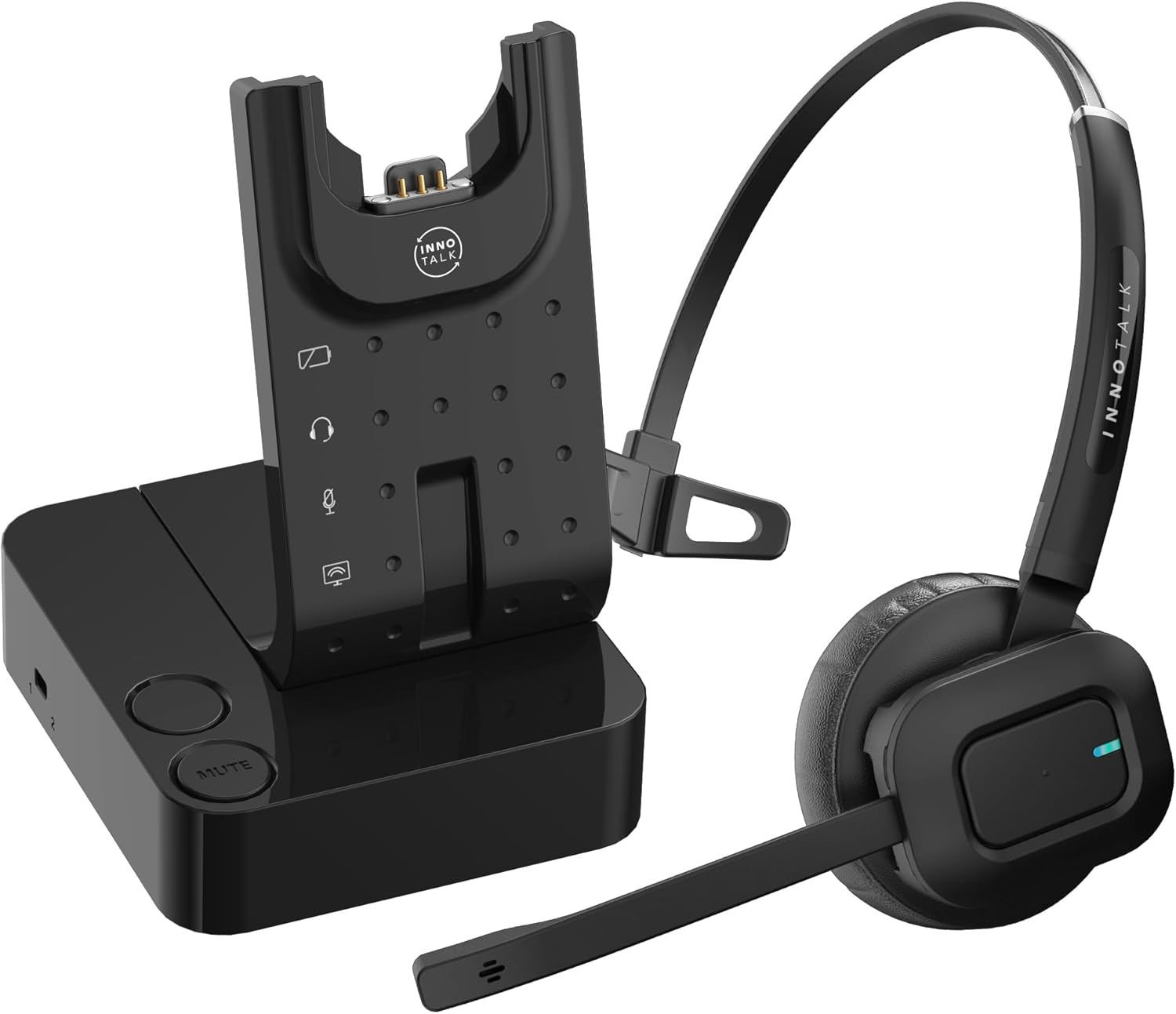 INNOTALK Wireless Headset for Polycom Phones – Compatible with Polycom VVX 300, 310, 400, 410, and All VVX Models – Includes Remote Answering Cable (Pioneer)