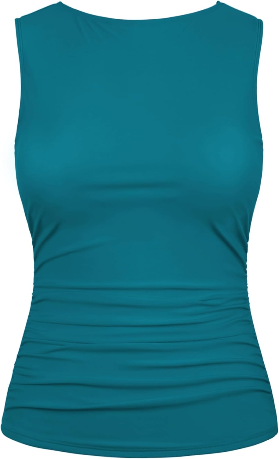 Firpearl Women's High Neck Underwire Tankini Tops Tummy Control Bathing Suit Top Modest Swim Tank Top Only